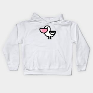 Cartoon Pelican Icon Emoticon Kids Hoodie